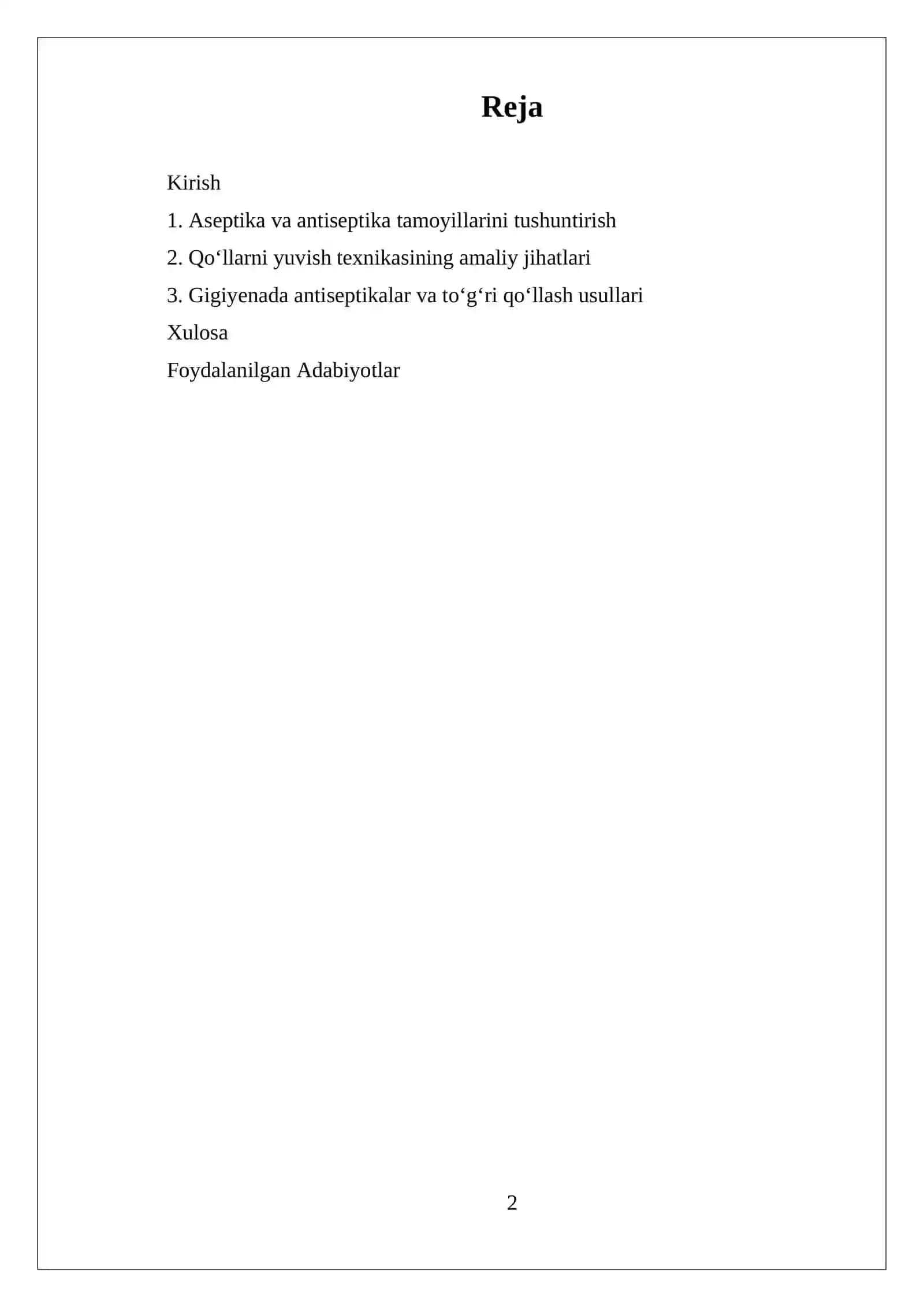 Aseptika va Antiseptika Tamoyillari 2