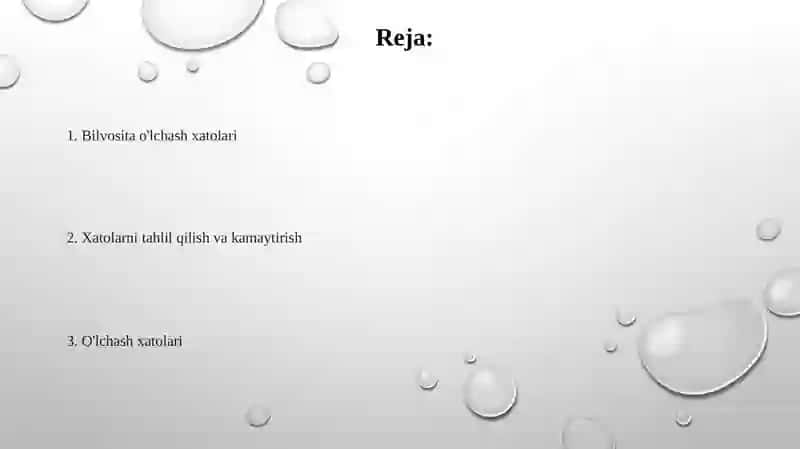 Bevosita o‘lchash xatoliklari 2