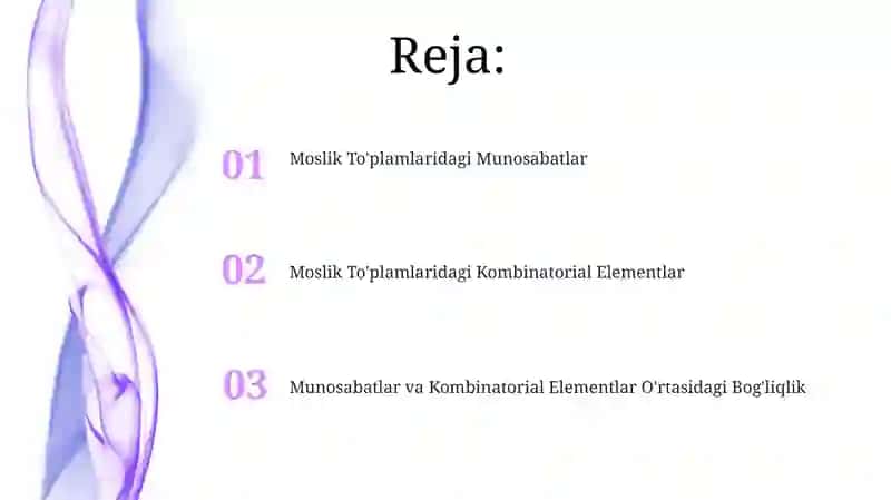 Moslik To'plamlaridagi Munosabatlar 2