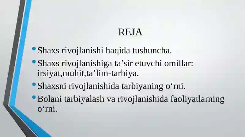 "Bola shaxsini rivojlanish omillari" 2