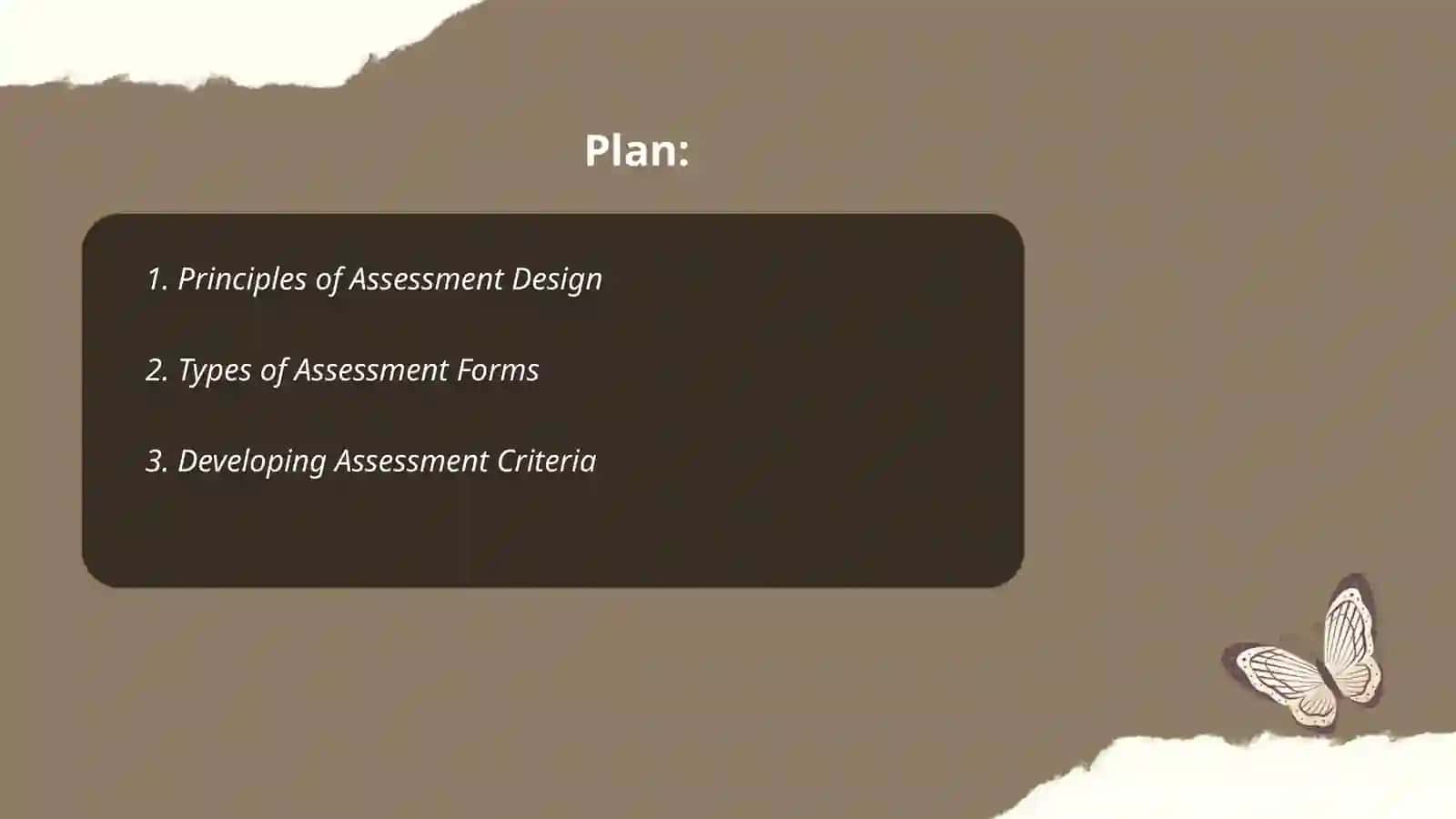 Development of assessment forms and criteria 2