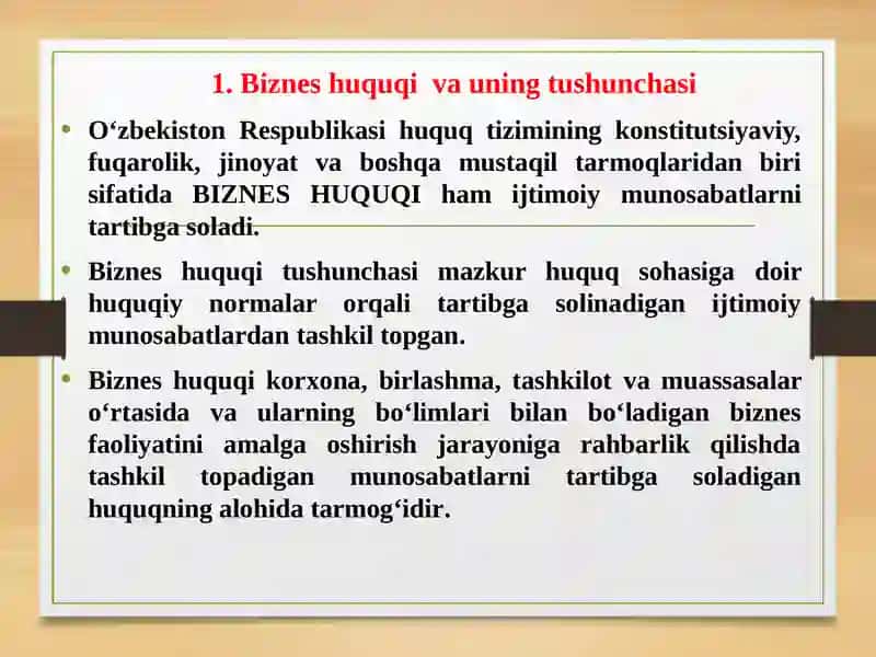 Biznes Huquqiga Kirish 2