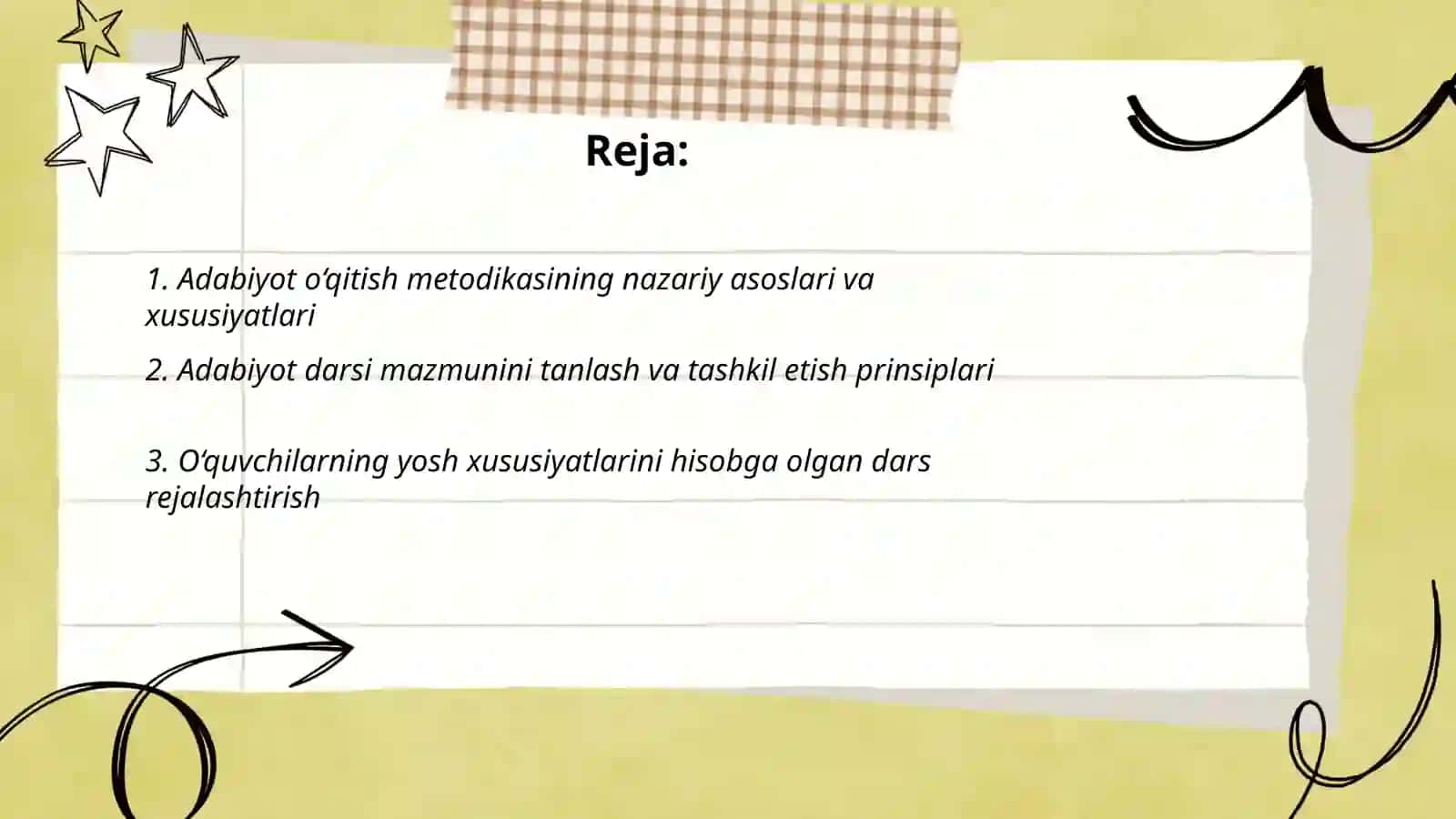 Adabiyot o‘qitish metodikasi fanining xususiyatlari 2