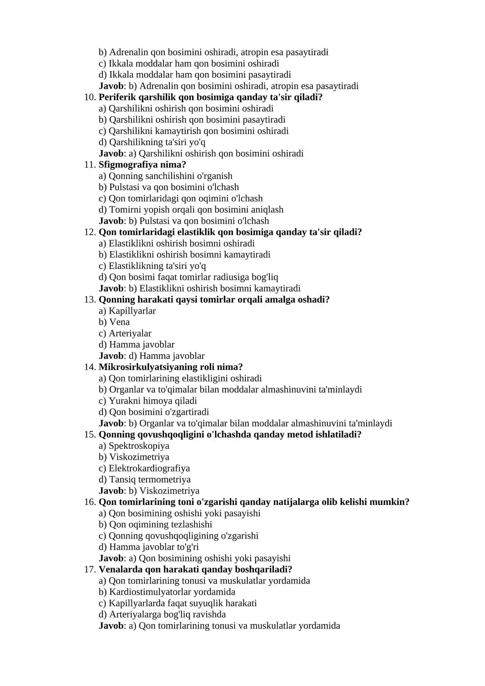 Test savollari va javoblar 2