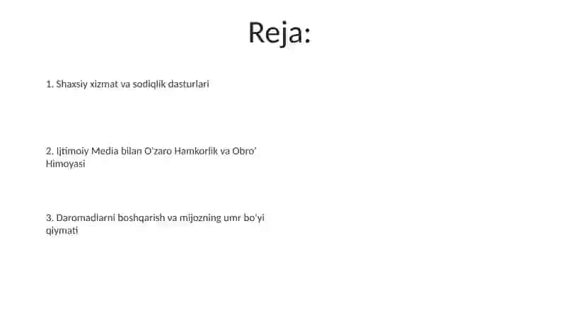 Sodiqlik Dasturlari 2