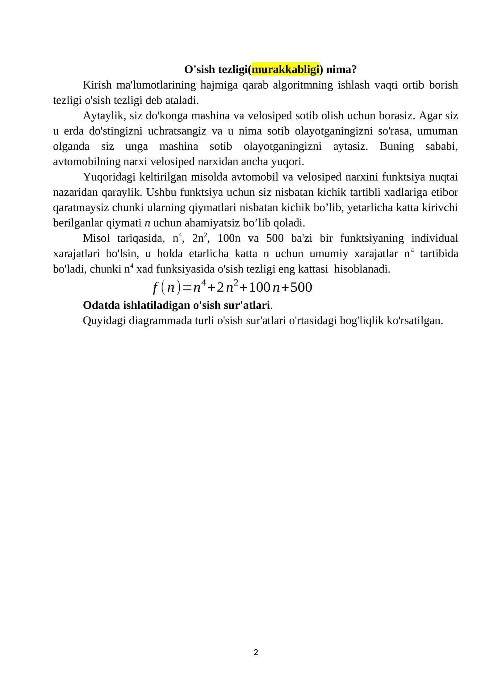 Algoritm tahlili 2