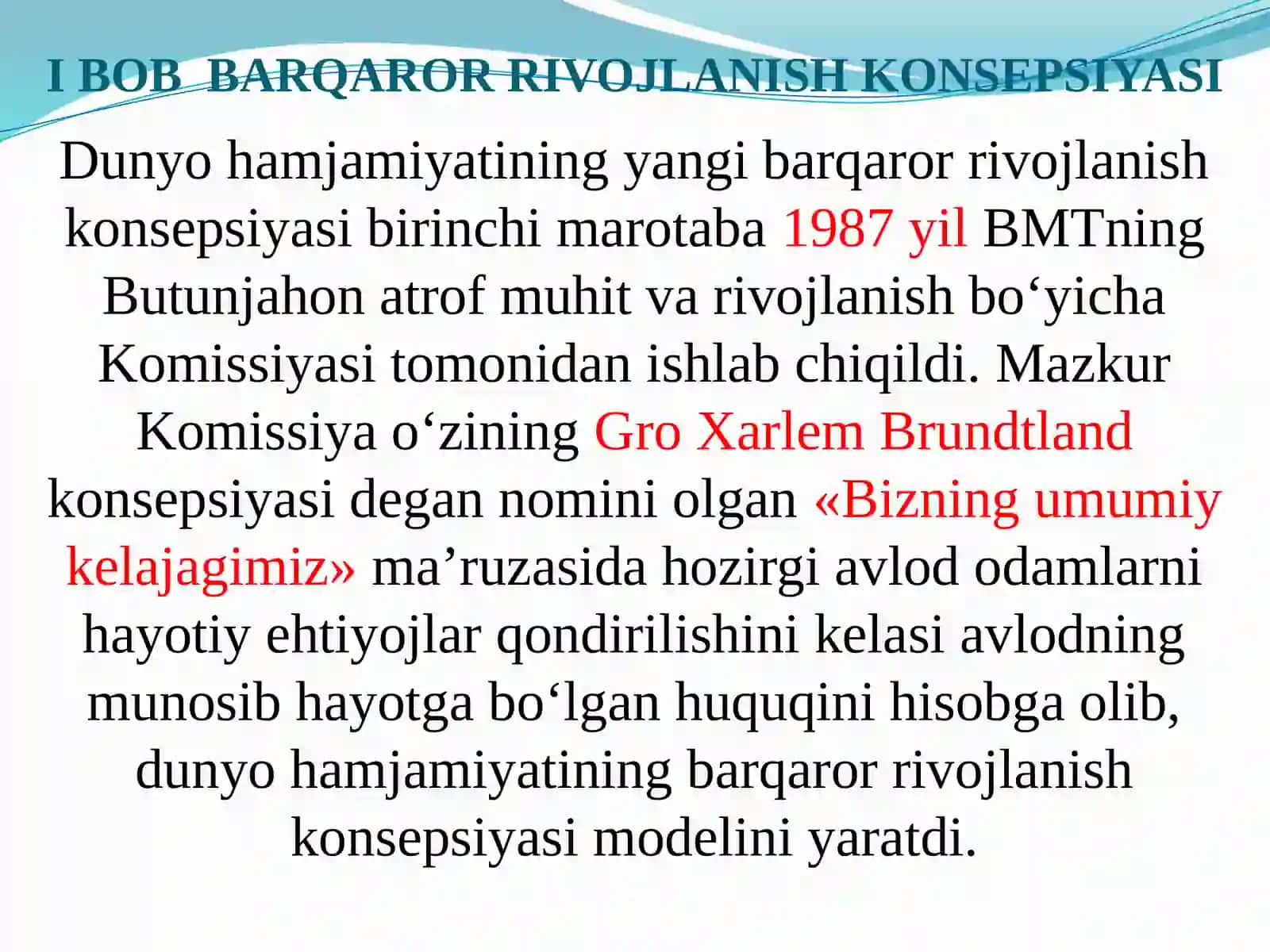 Barqaror rivojanish asoslari 2