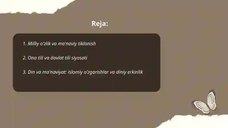 Milliy oʻzlik va ma'naviy tiklanish 2