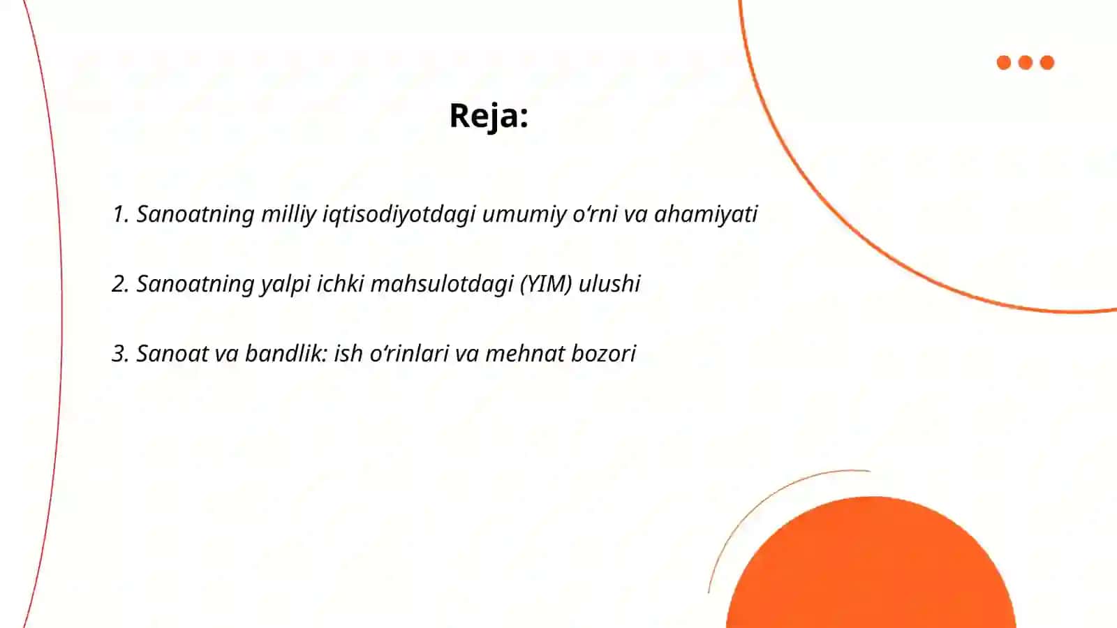 Mamlakat iqtisodiyotida sanoatning oʻrni 2