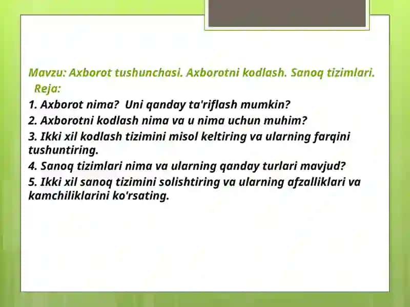 Axborottushunchasi 2