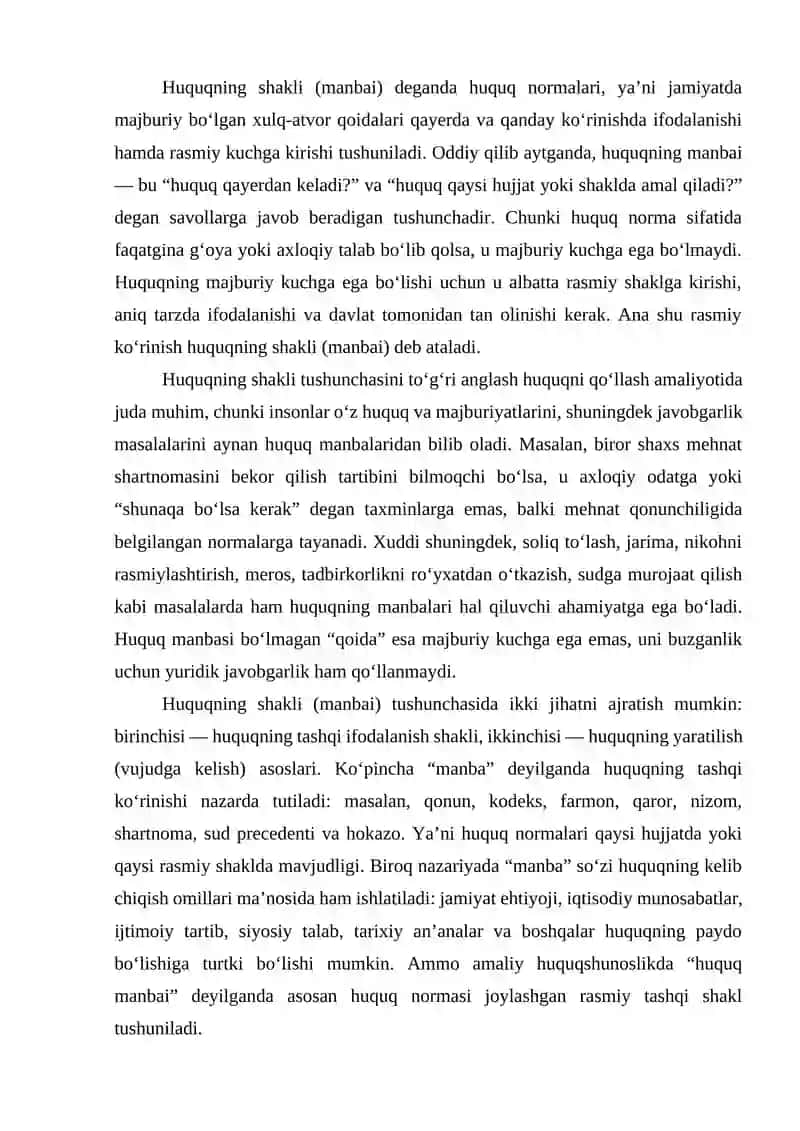 Huquqning shakli (manbai) 2
