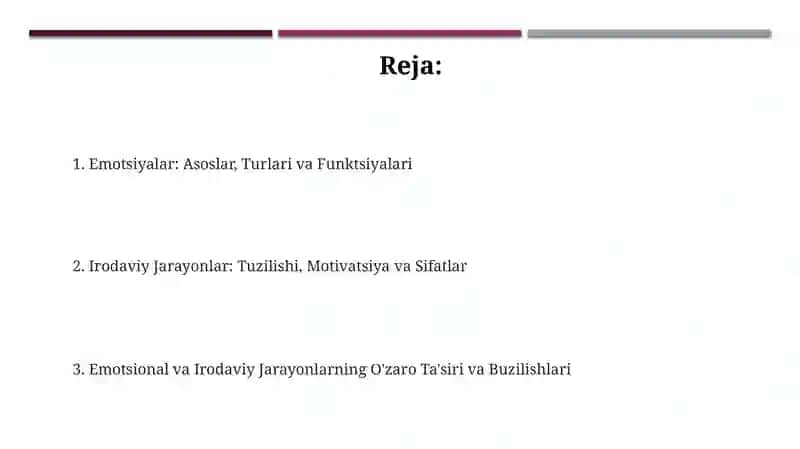 Xissiyot va iroda jarayonlari 2