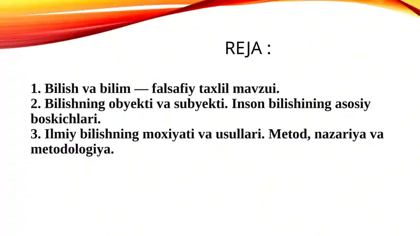 BILISH FALSAFASI 2