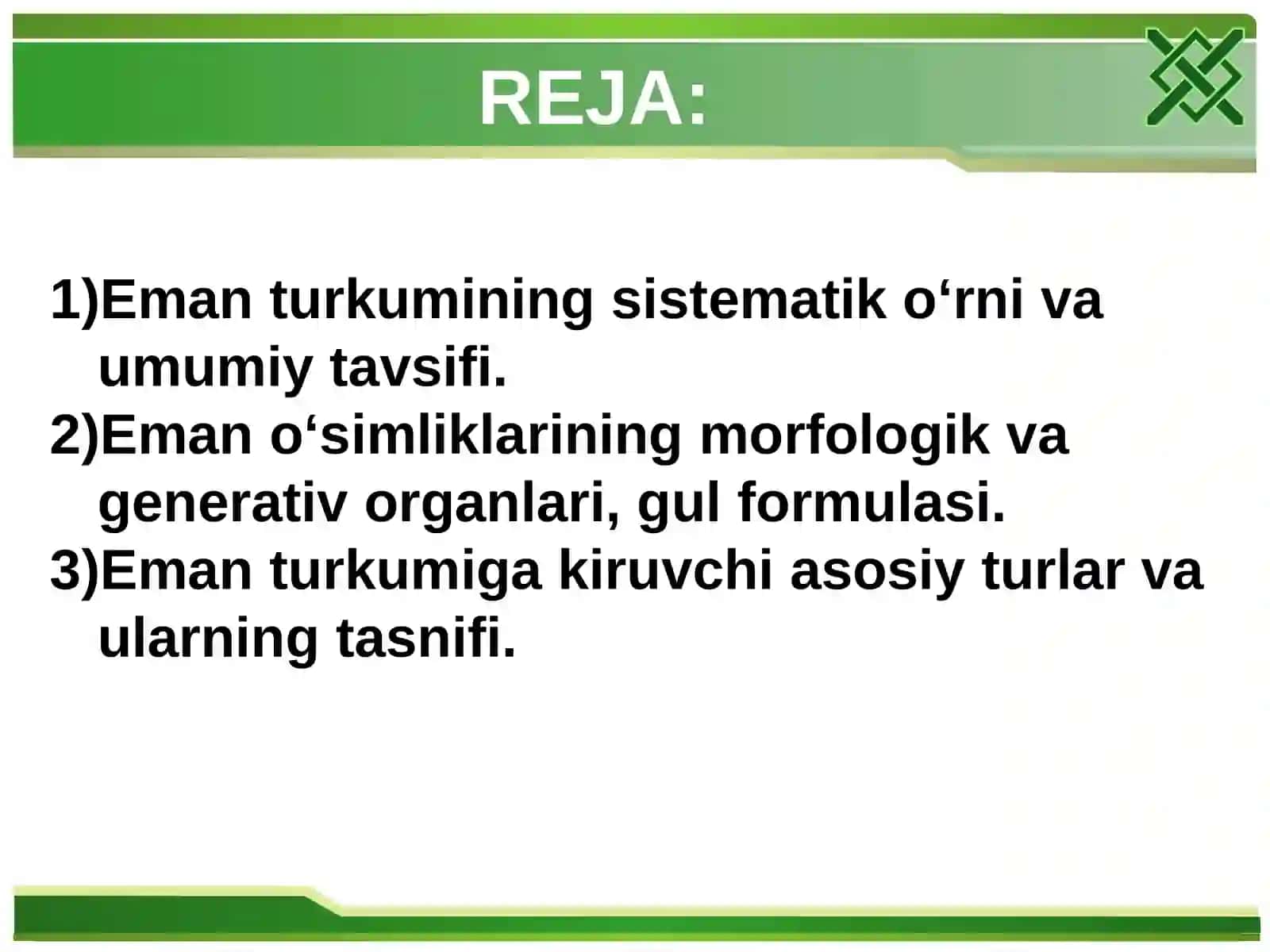 Eman turkumining umumiy tavsifi 2