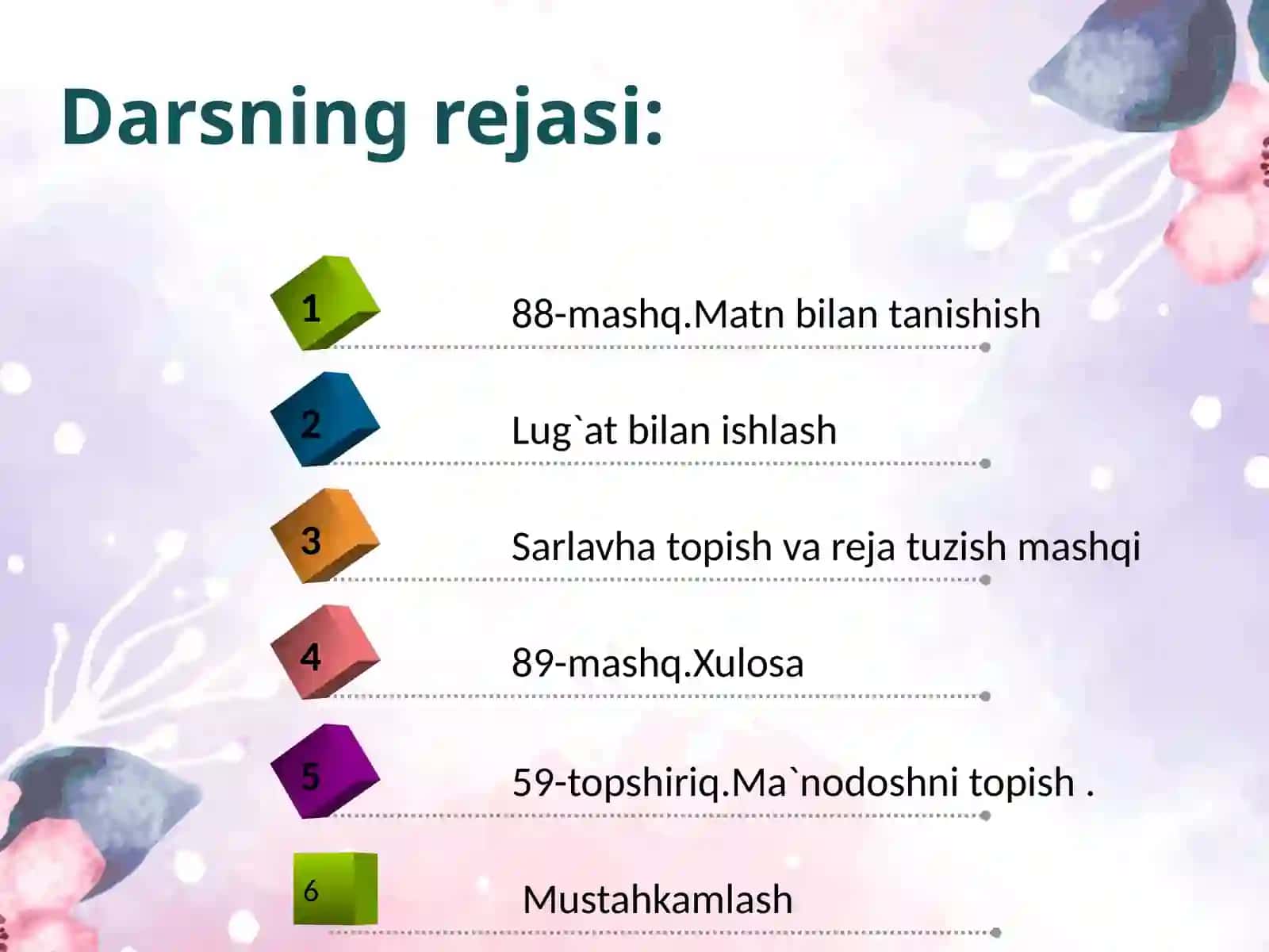 Mumtoz matn valug’at bilan ishlash 2