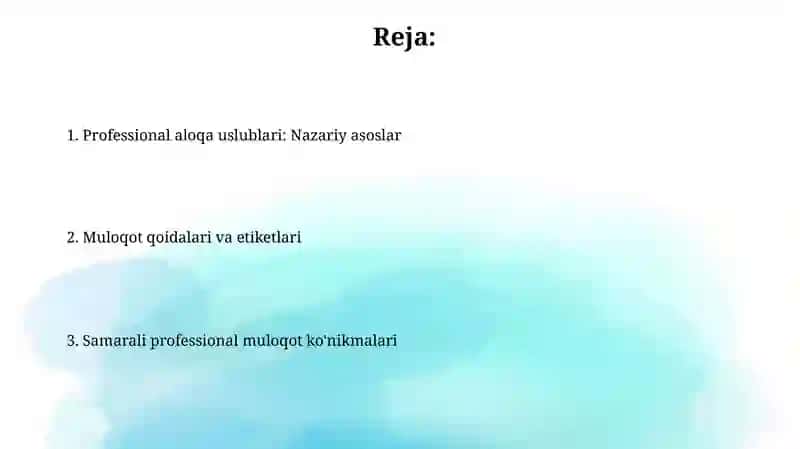 Kasbiy muloqot uslubiyati va qoidalar 2