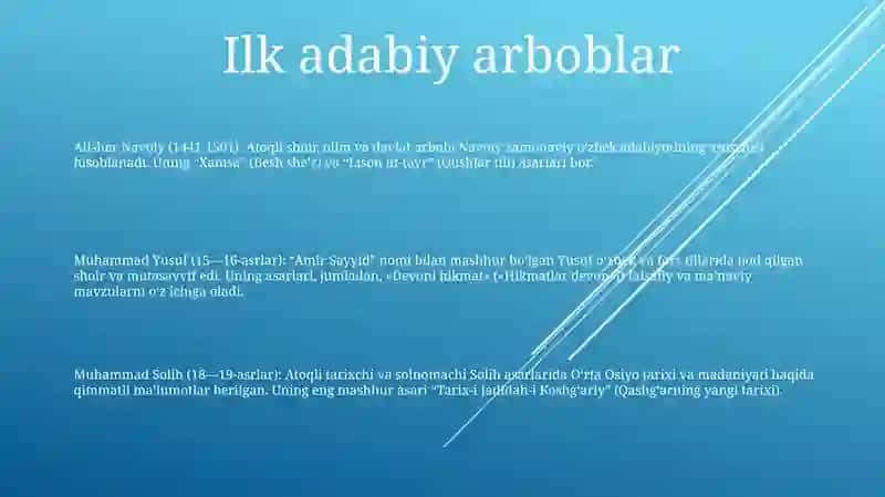 Adabiyot Namoyandalari 2