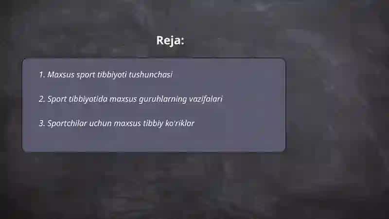 Maxsus sport tibbiyoti 2