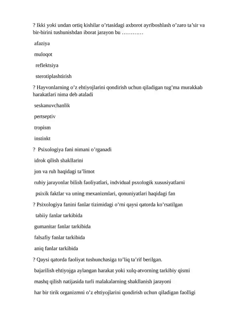 Psixologiya fanini o'rganish 2