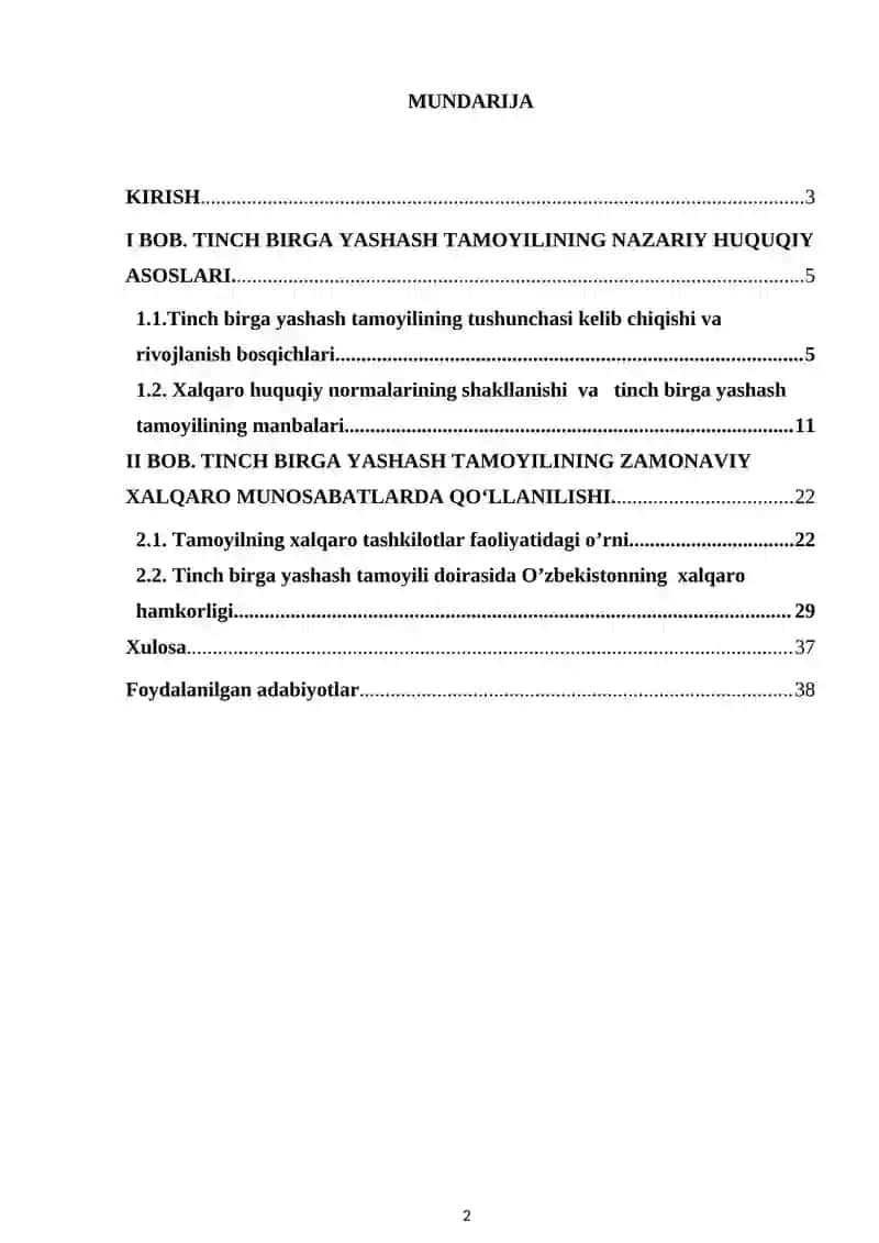 Tinch birga yashash tamoyili 2