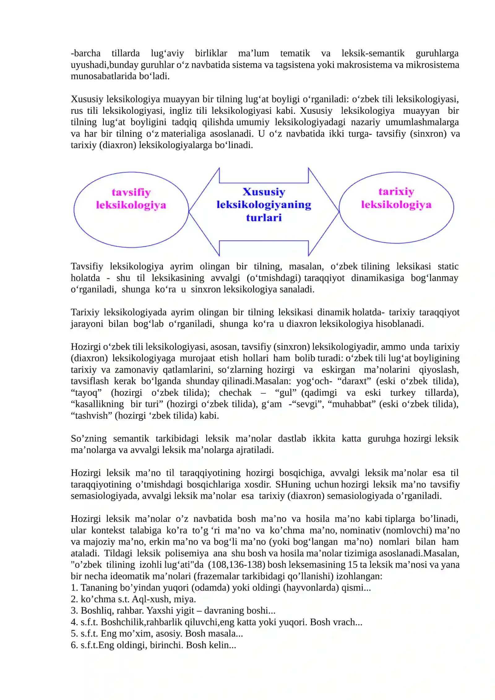 Leksikologiya, uning obyekti, turlari, vazifalari 2