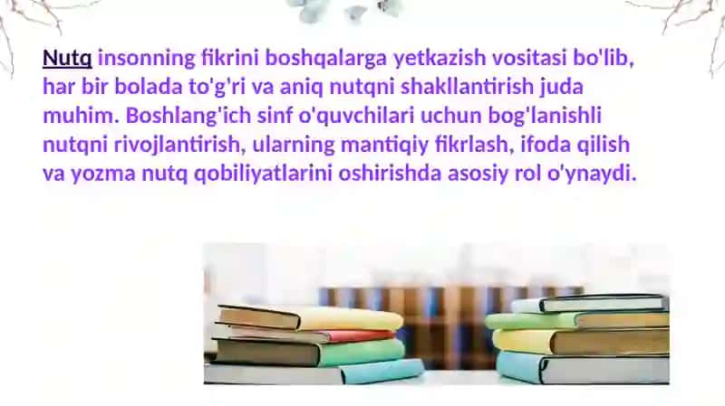 Bog'lanishli Nutqni O'stirish 2