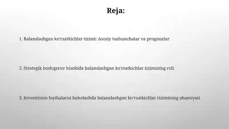Balanslashgan ko‘rsatkichlar tizimi 2