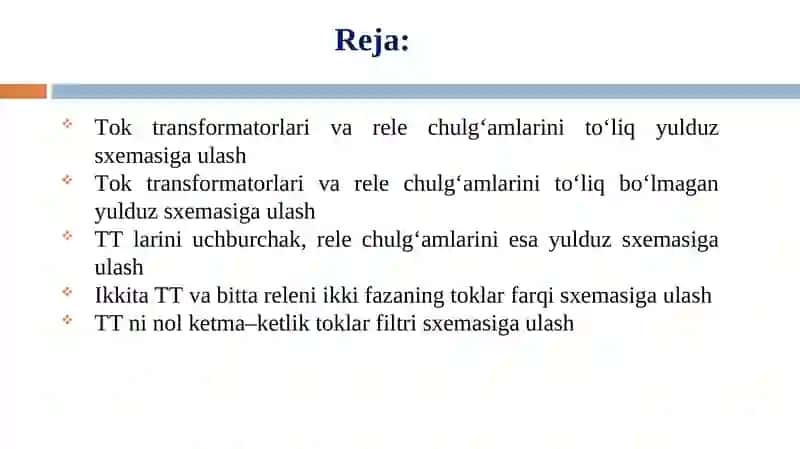 Tok TRANSFORMATORLARINING ULANISH SXEMALARI 2