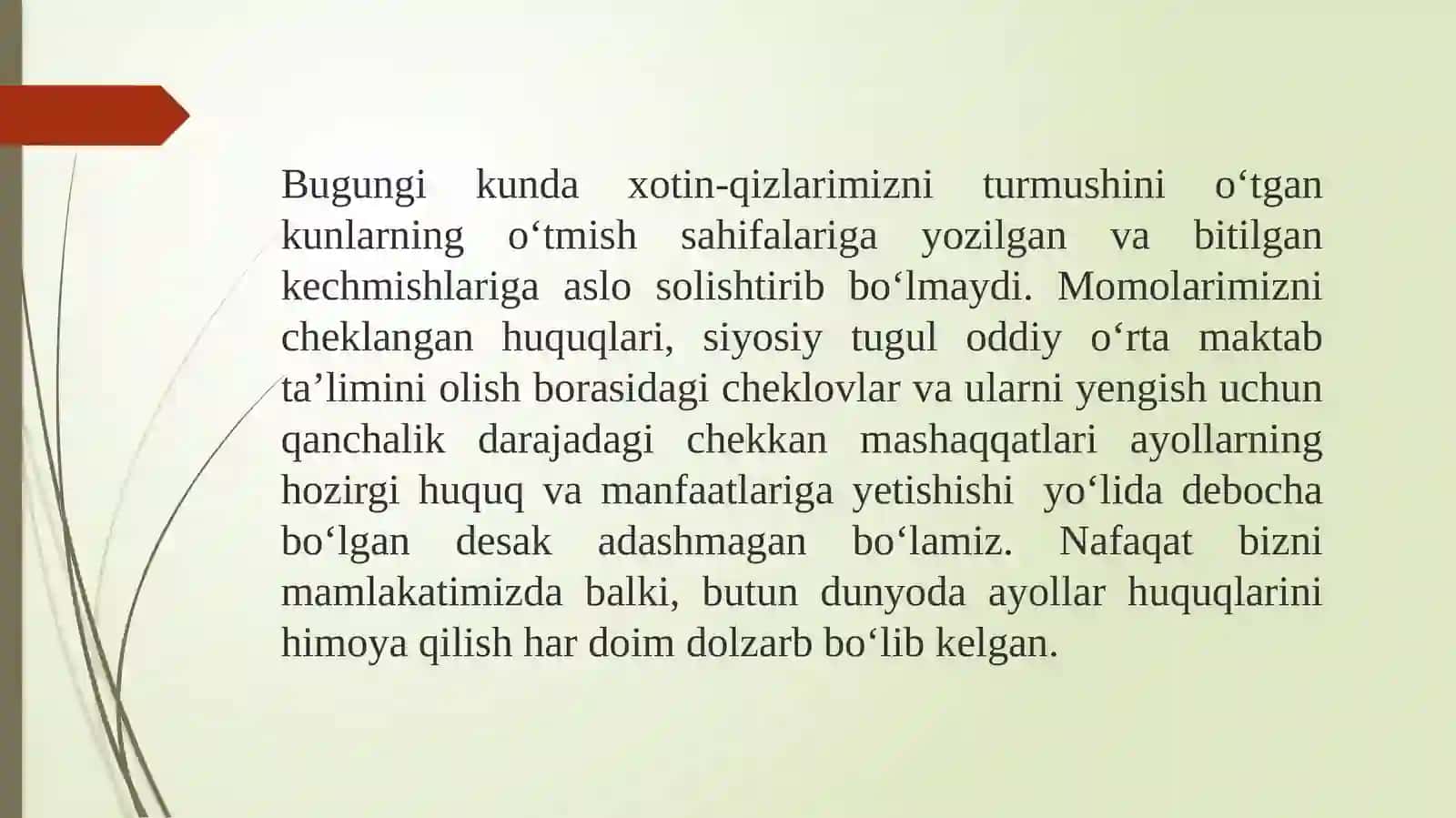 Bugungi kunda ayollar huquqlarini himoya qiluvchi meʼyoriy hujjatlar tavsifi 2