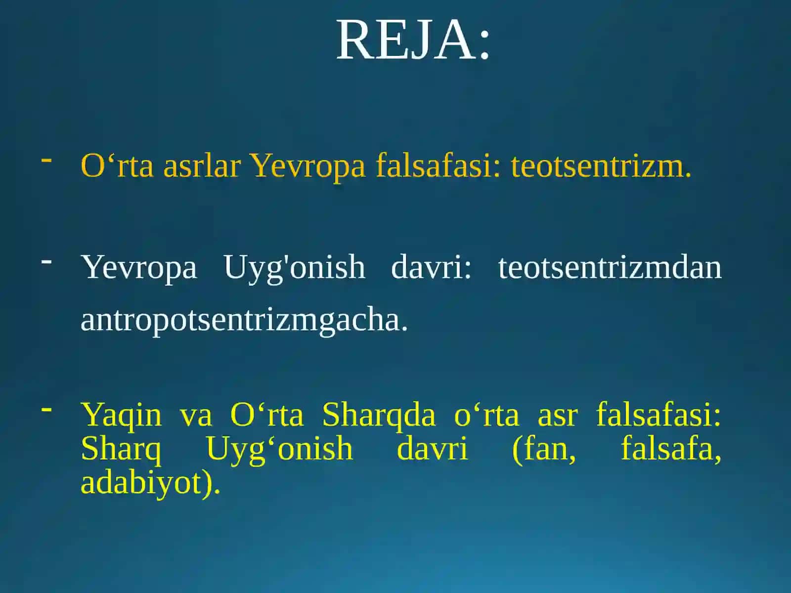 O‘rta asrlar va Uyg‘onish davri falsafasi 2