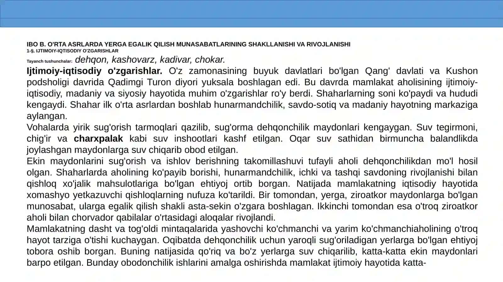 IJTIMOIY-IQTISODIY O’ZGARISHLAR 2