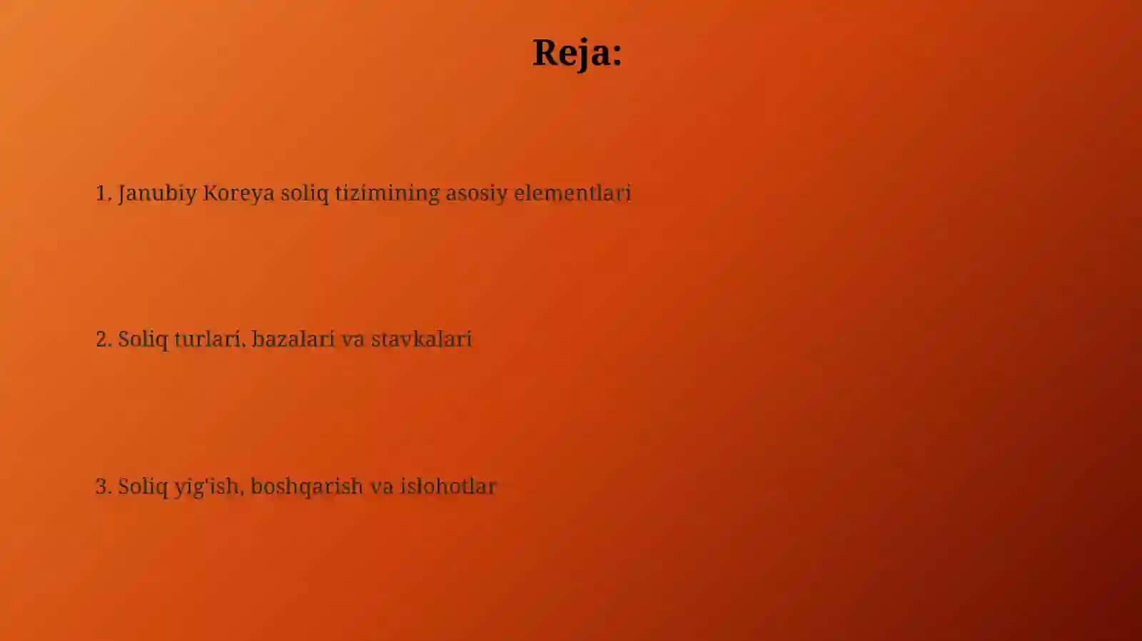 Janubiy Koreya soliq tizimi 2