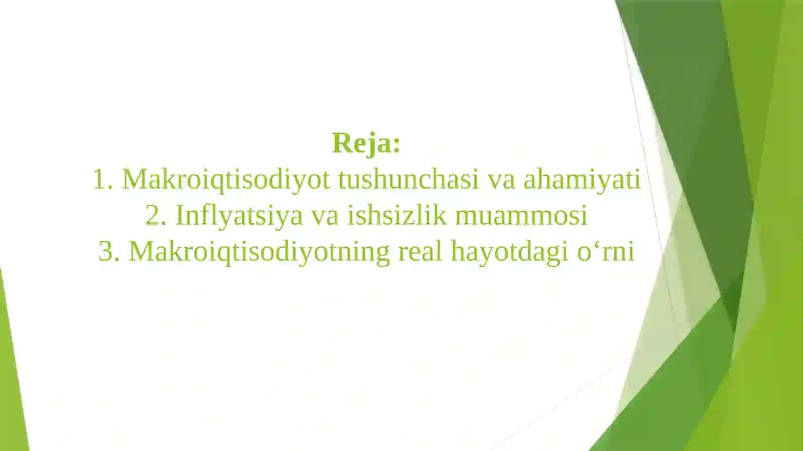 Makroiqtisodiyot faniga kirish 2