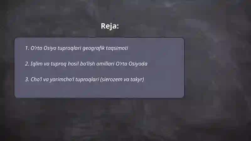 O'rta Osiyo tuproqlari 2