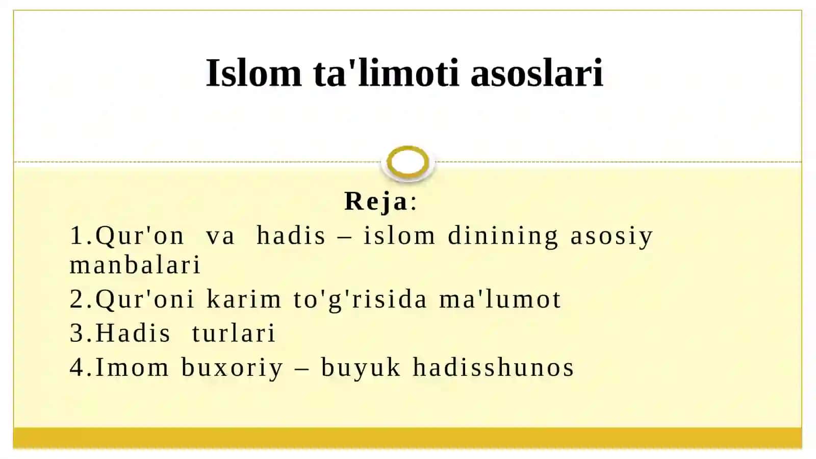 Islomta'limoti asoslari 2