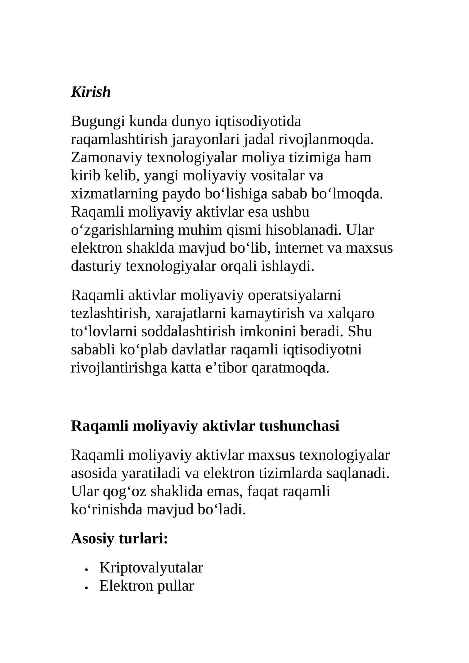 “RAQAMLI MOLIYAVIY AKTIVLAR” 2