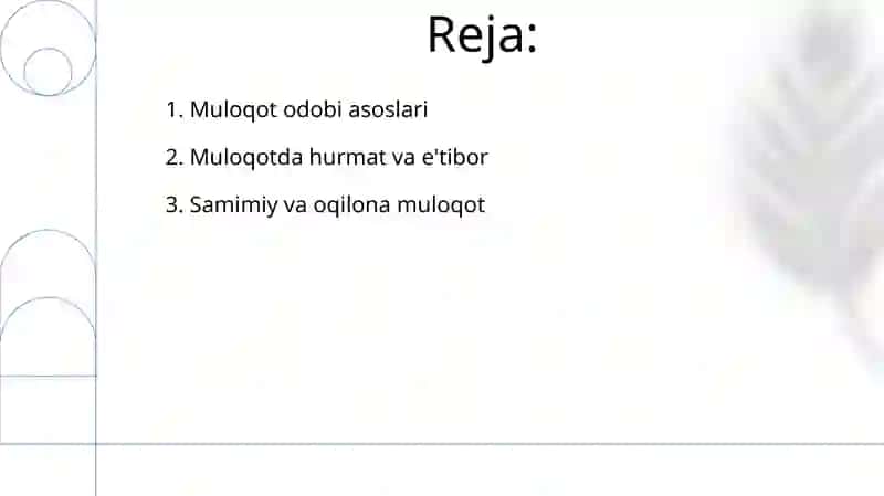 Muomala uchun zarur odoblar 2