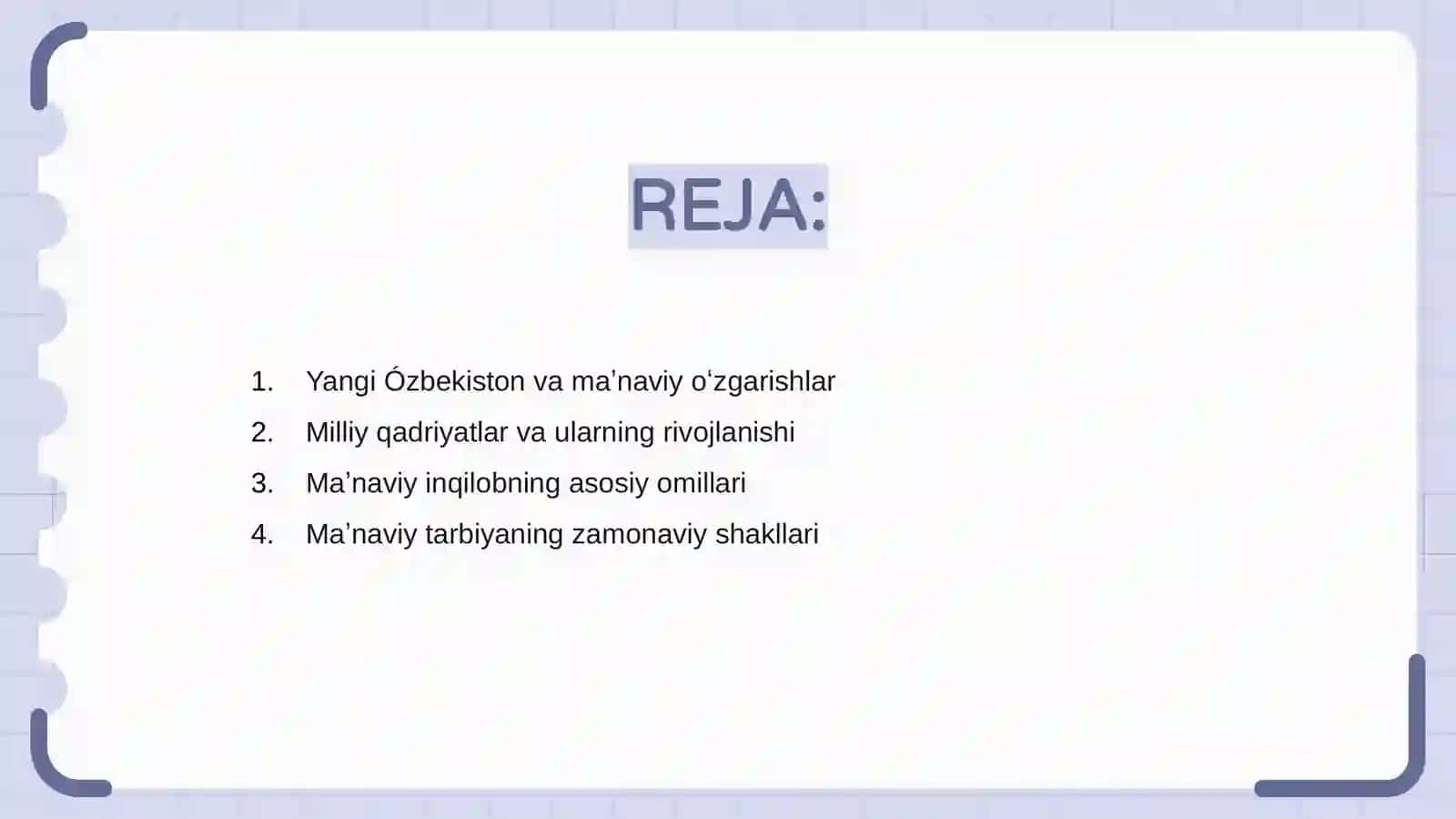Yangi Ózbekistonda amalga oshirilayotgan maʼnaviy ózgarishlar 2