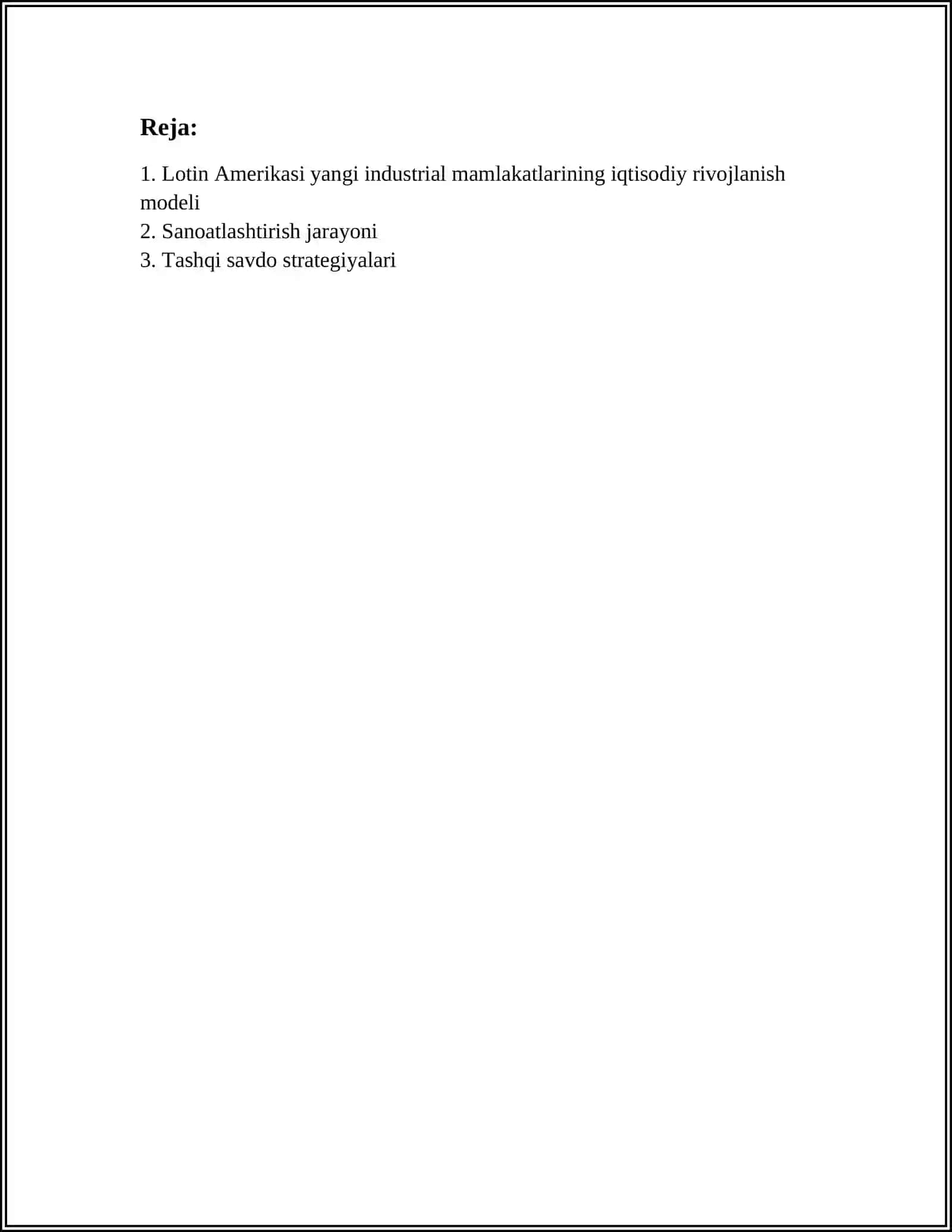 LOTIN AMERIKASI YANGI INDUSTRIAL MAMLAKATLARI IQTISODIY RIVOJLANISH MODELI 2
