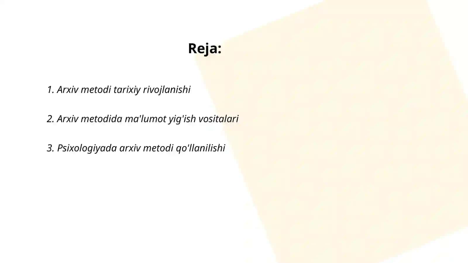 Arxiv metodi psixologiyada 2