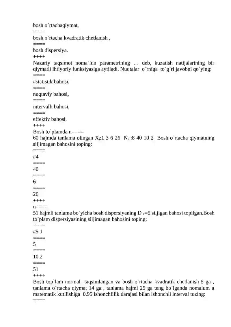 Nazariy taqsimot noma`lun parametrining 2