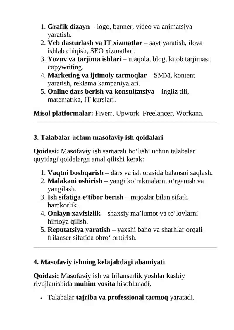 Masofaviy Ish va Frilanserlik: Talabalar Uchun Imkoniyatlar 2