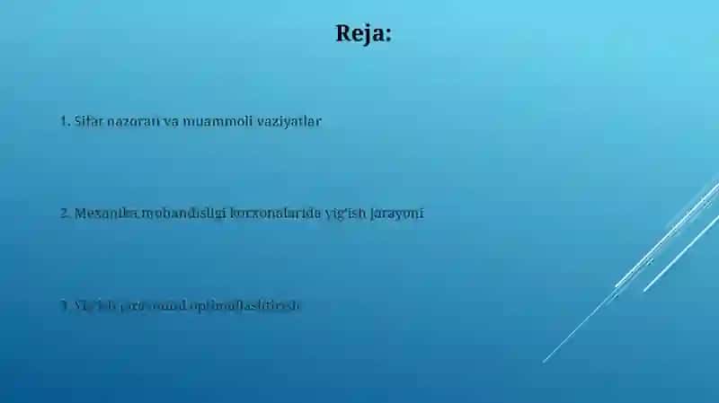 Mashinasozlik korxonalarida yig'ish jarayoni 2