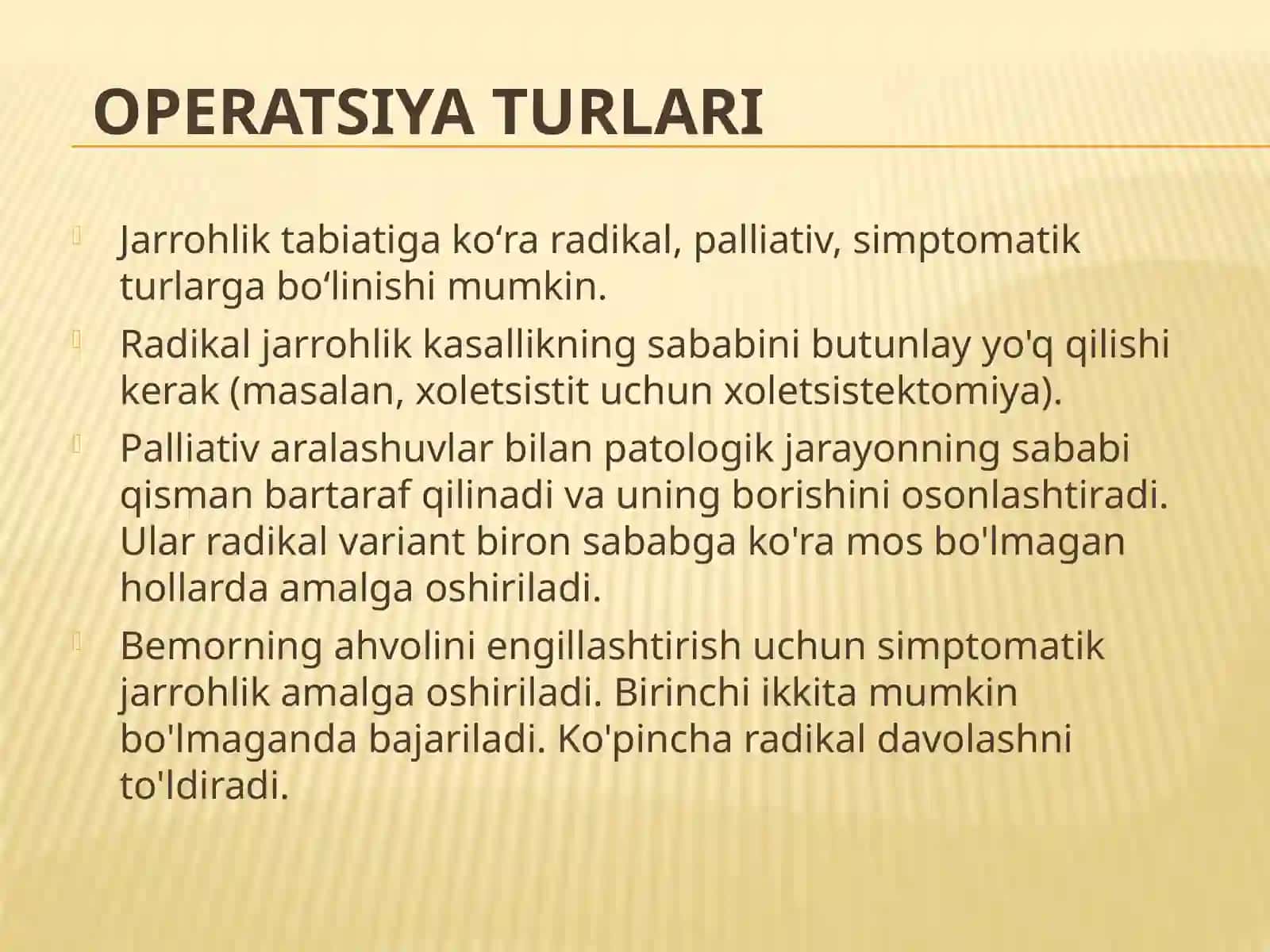 Xirurgik operatsiyalar va ularning davrlari 2