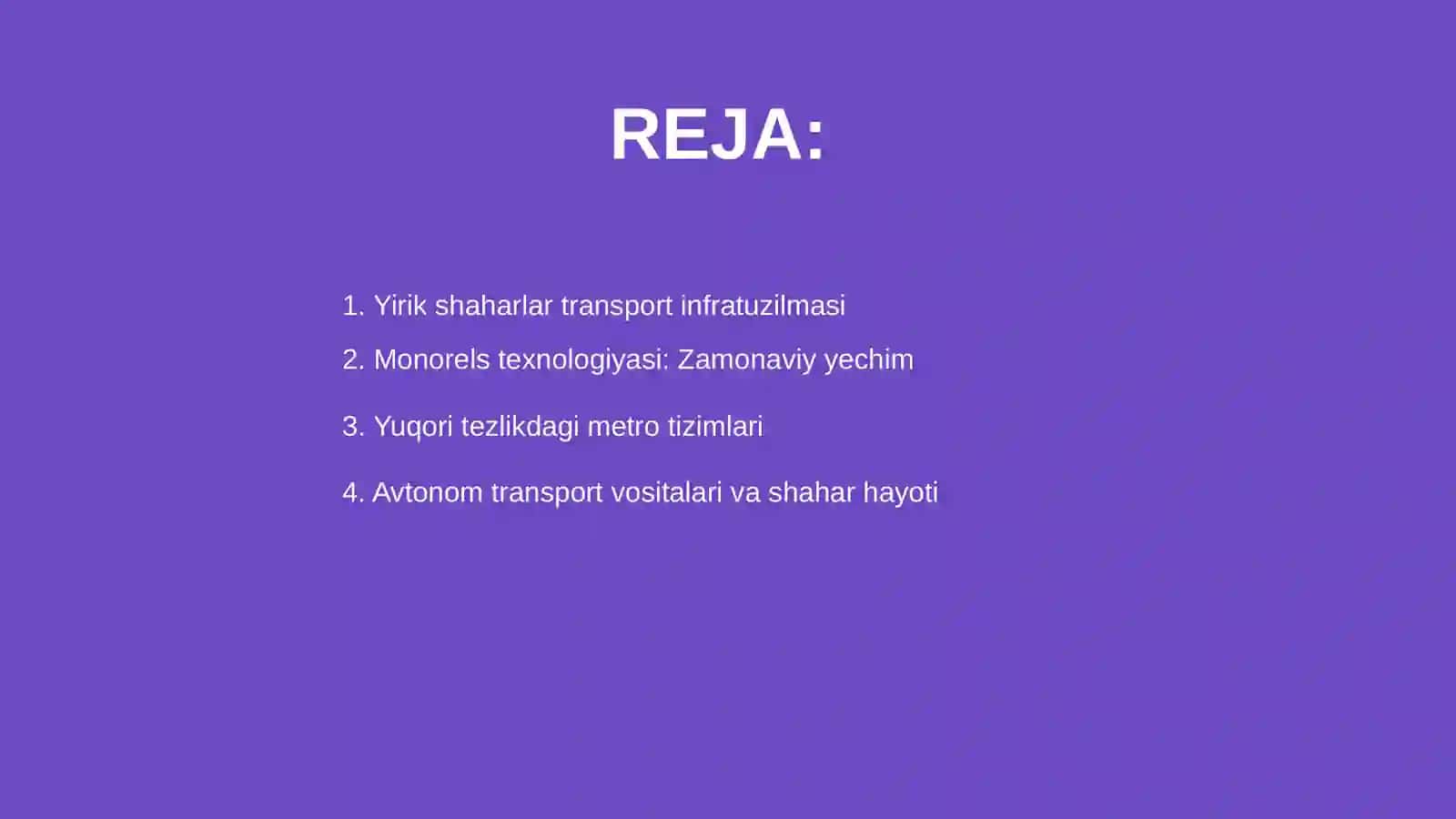 Yirik shaharlar monorels va zamonaviy transport turlari 2