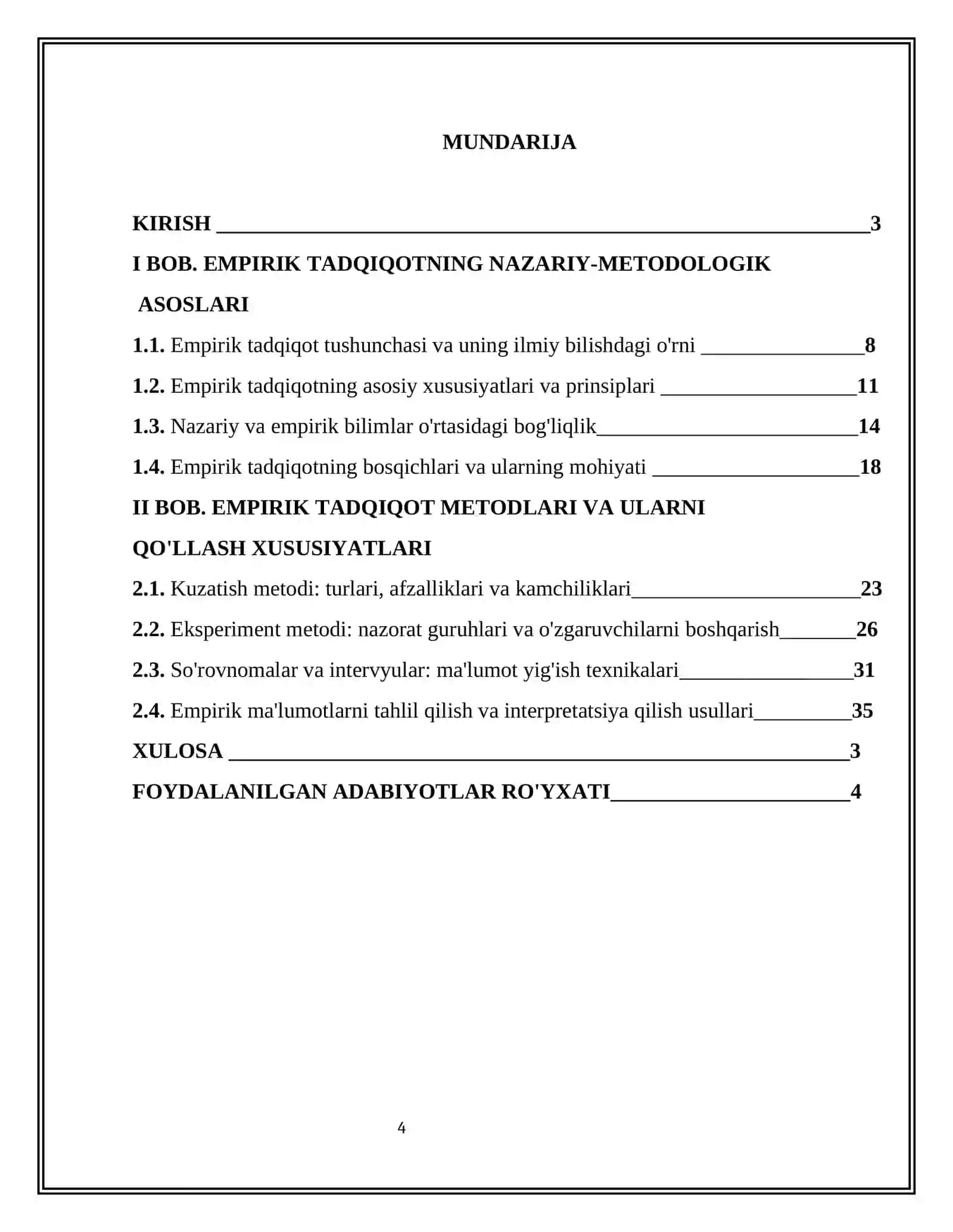 Empirik tadqiqotning umumiy tavsifi 2