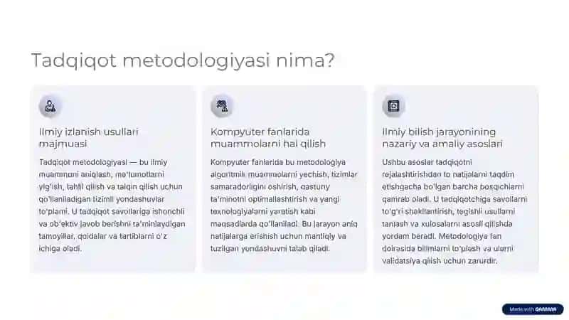 Tadqiqot metodlari kompyuter fanlari uchun 2