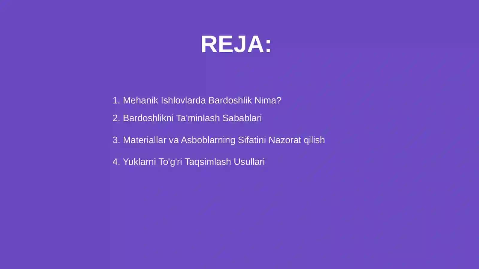 Mehanik ishlovlarda bardoshlikni taminlash 2