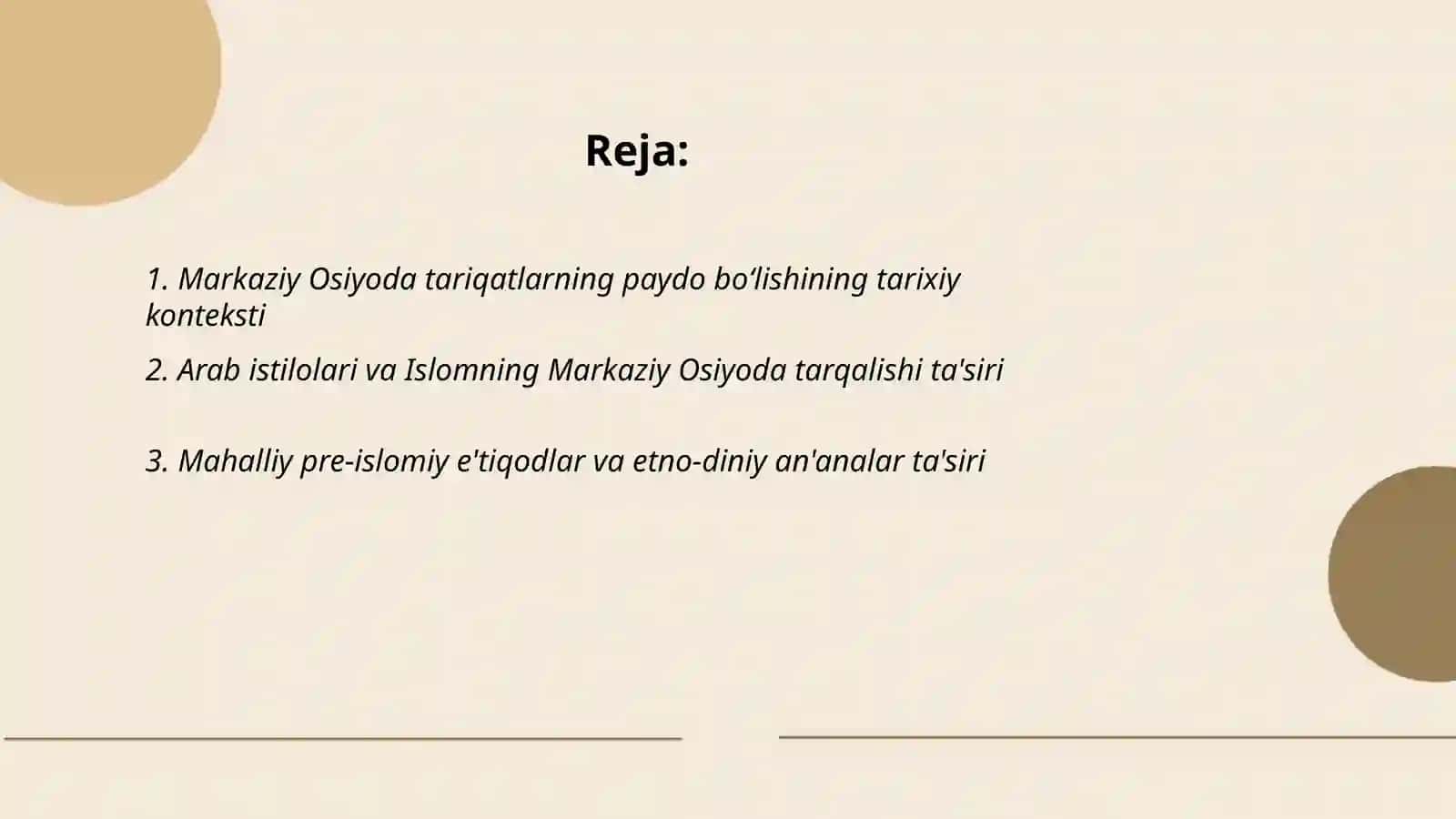 Markaziy Osiyoda tariqatlarning shakllanishi 2