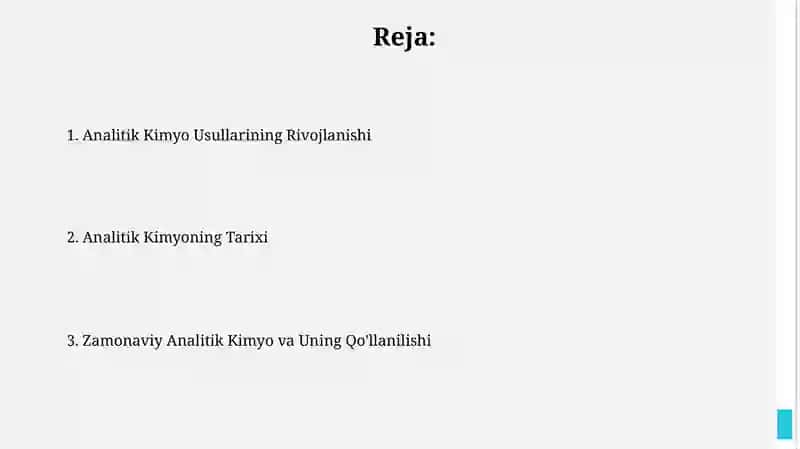 Analitik kimyo fani va uning rivojlanish tarixi 2